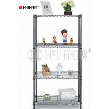 Adjustable 4 Tiers Black Metal Rack for Home (LD6035150B4E)